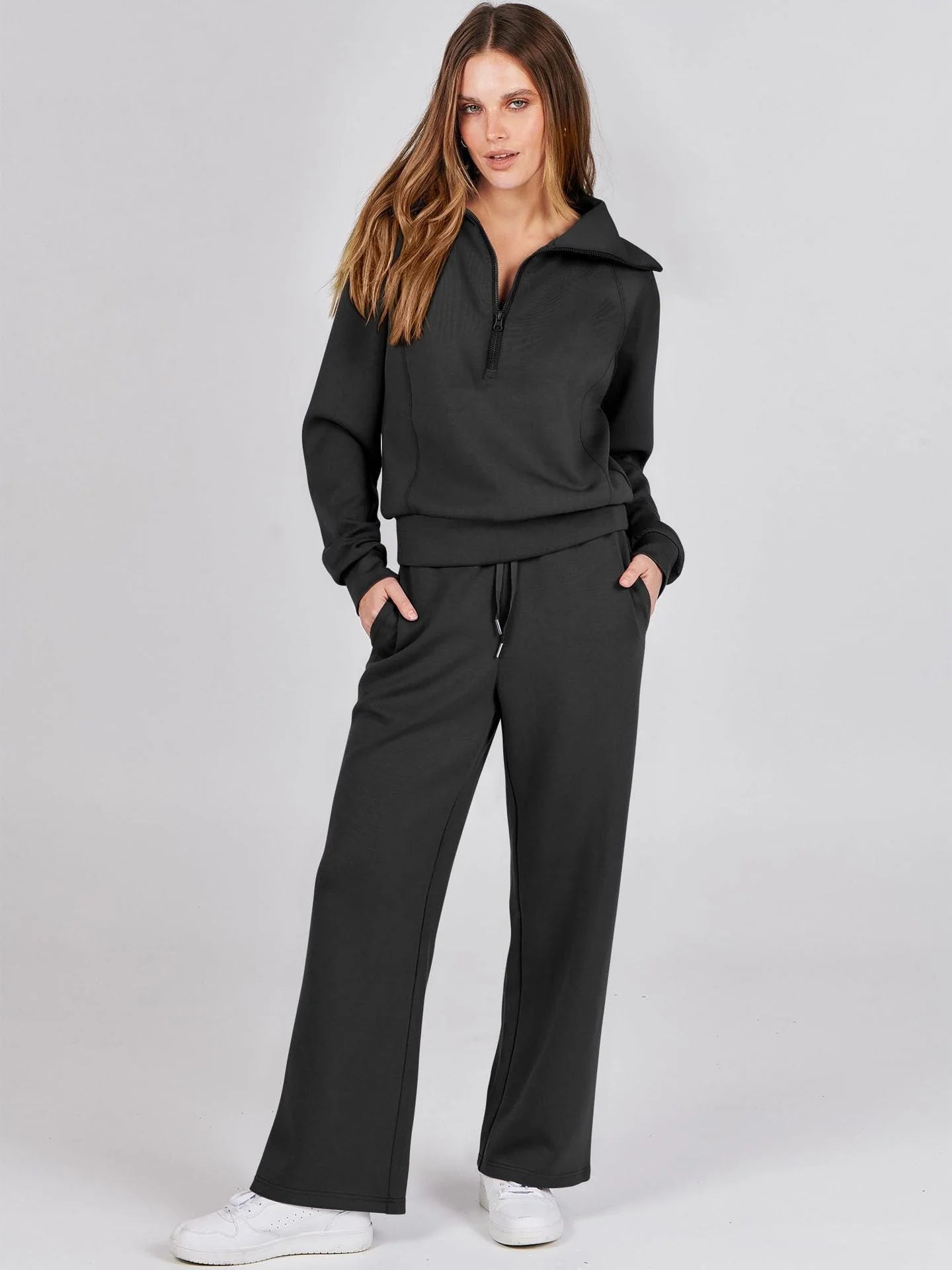 Lounge Set | Half-Zip | Wide Leg | Tracksuit | Women'S Loungewear